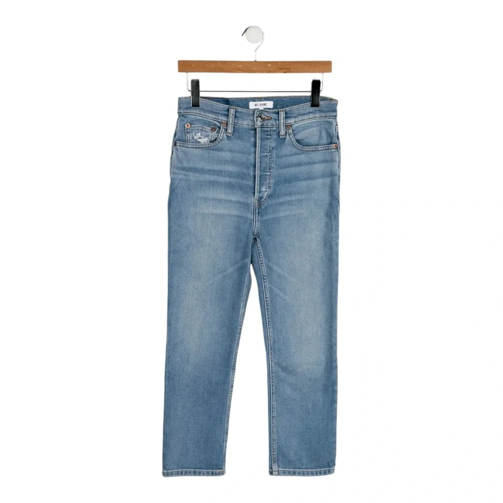 RE/DONE Women’s Blue Generic High-Rise Straight Leg Jeans Size: M | US 28